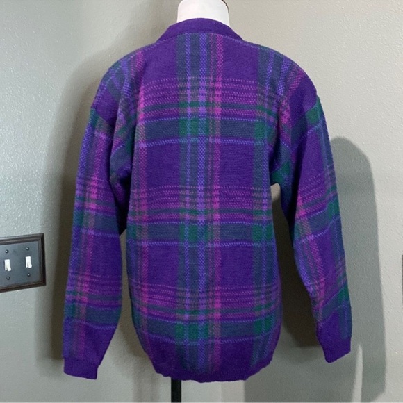 Vintage Pendleton Plaid Purple Button Down Cardigan - Picture 2 of 3